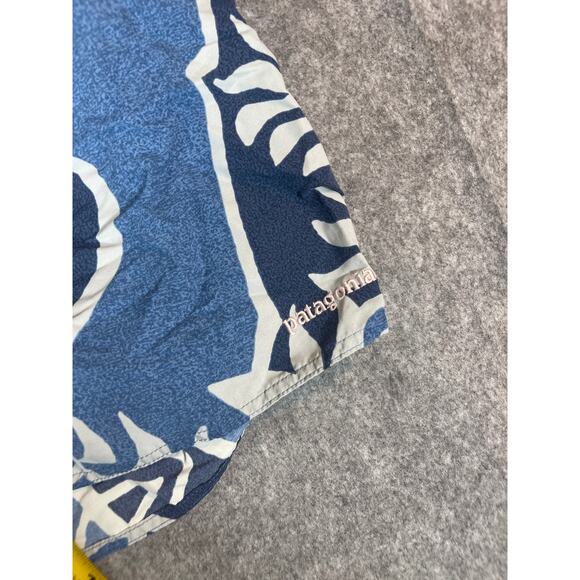 Patagonia Board Shorts Mens 33 Blue Wavefarer Floral Swim Trunks Surf Hawaiian - Picture 4 of 6